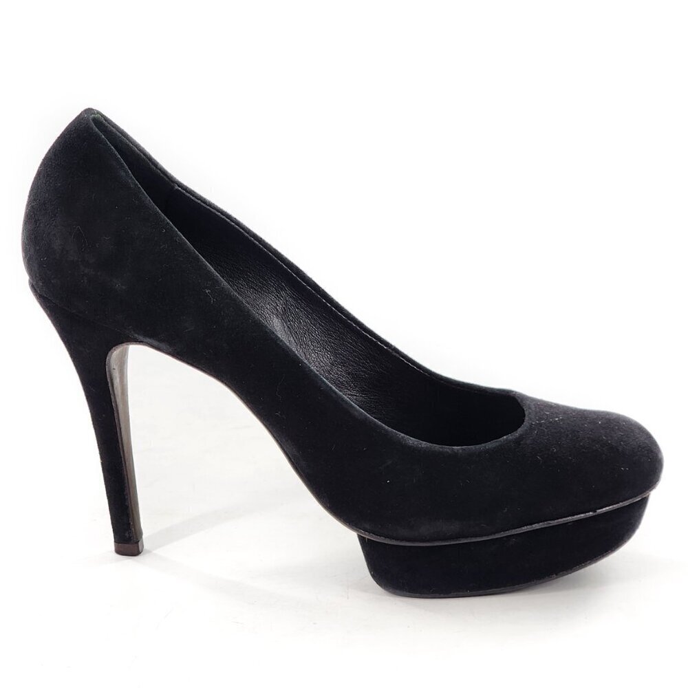 TORY BURCH Platform High Heels Black Suede Leather Camille Stiletto